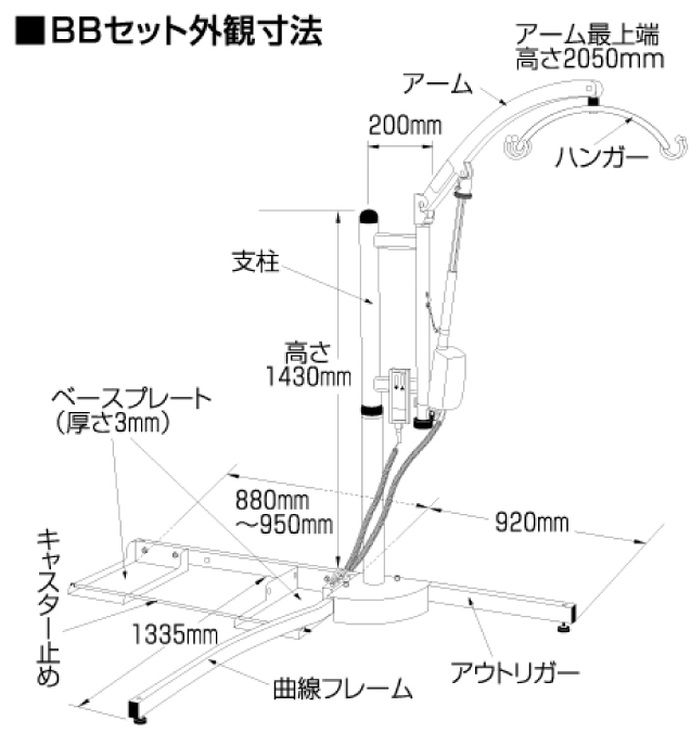 つるべーシリーズ BBセット寸法図